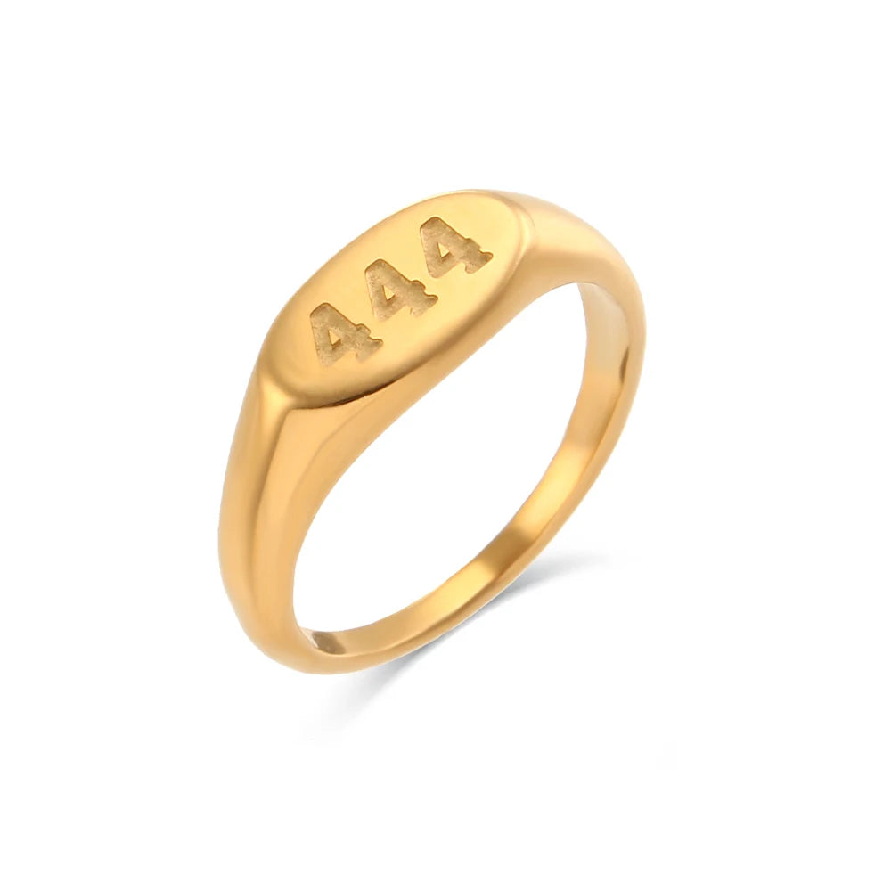 Anillo de números angelicales bañado en oro 18K | 444, 222, 333, 777, 888